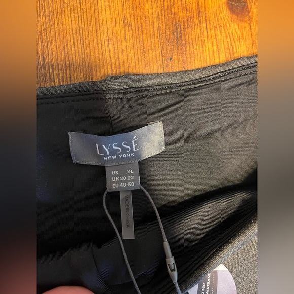 NWT- Lysse Ponte Charcoal Grey High Waist Pants Wrinkle Resistant Waist Shaping - Picture 8 of 15